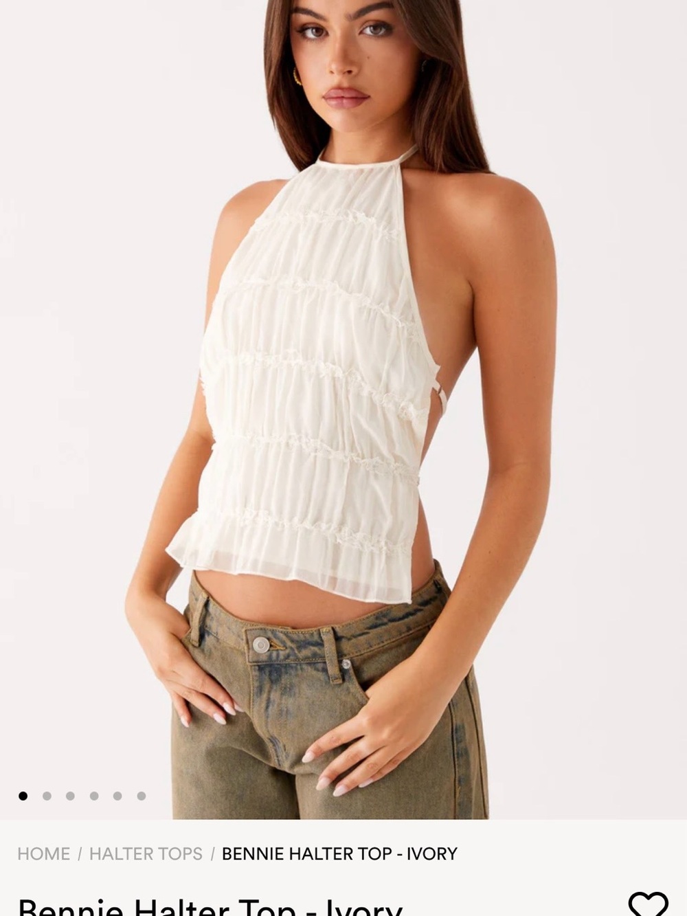 SOLD Peppermayo Bennie Halter Top - Ivory